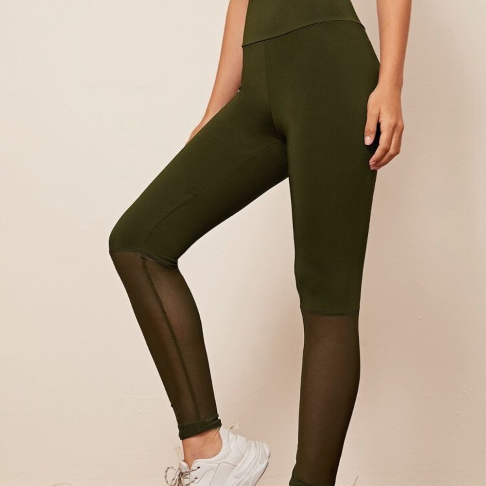 SOLD High waisted green SHEIN leggings